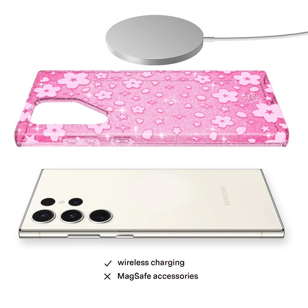 Cherry Blossom Glitter Samsung Case - Image 81
