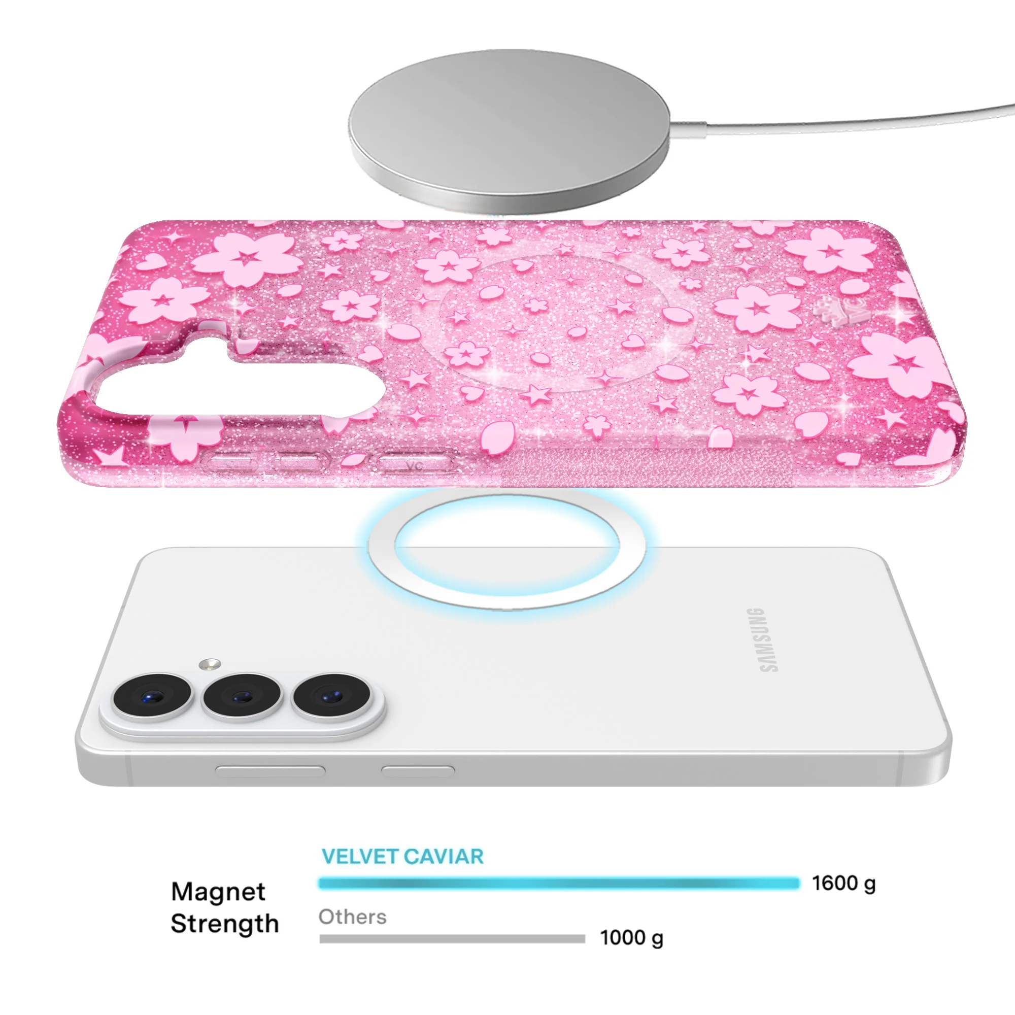 Cherry Blossom Glitter Samsung Case - Image 88
