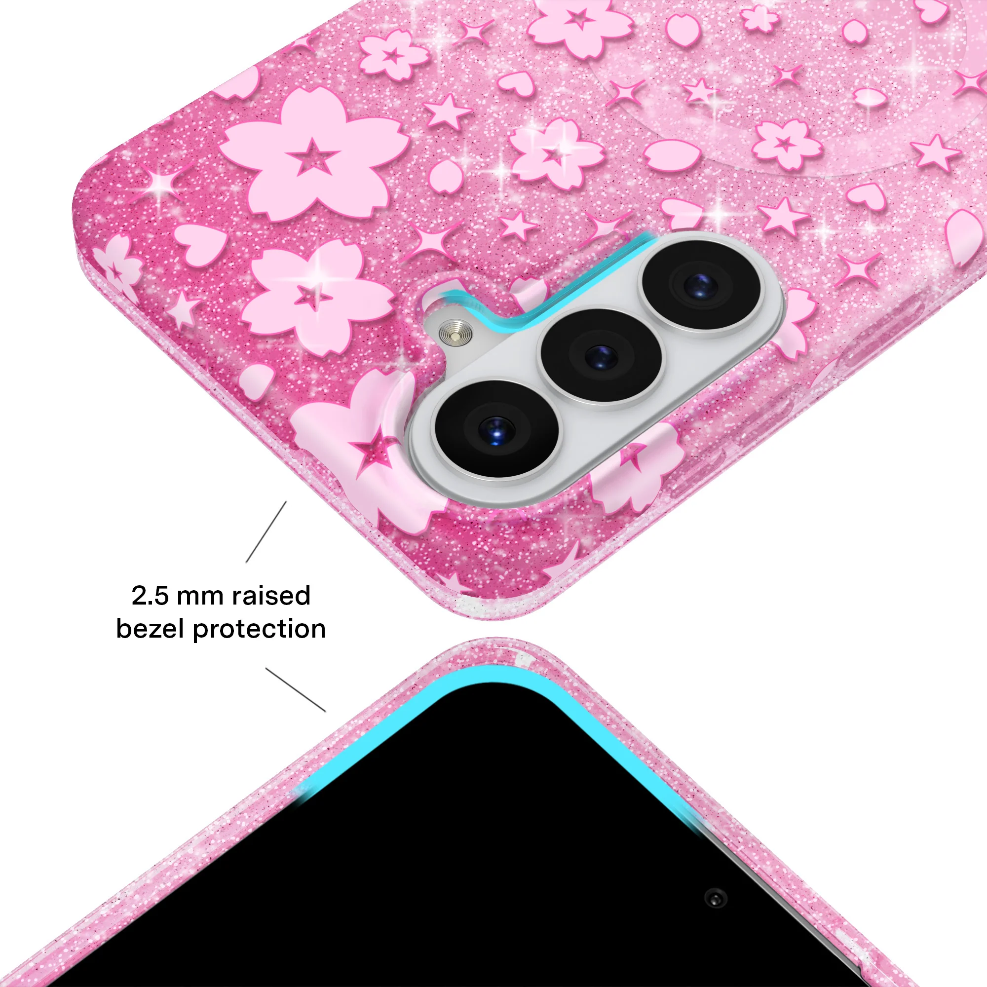 Cherry Blossom Glitter Samsung Case - Image 96