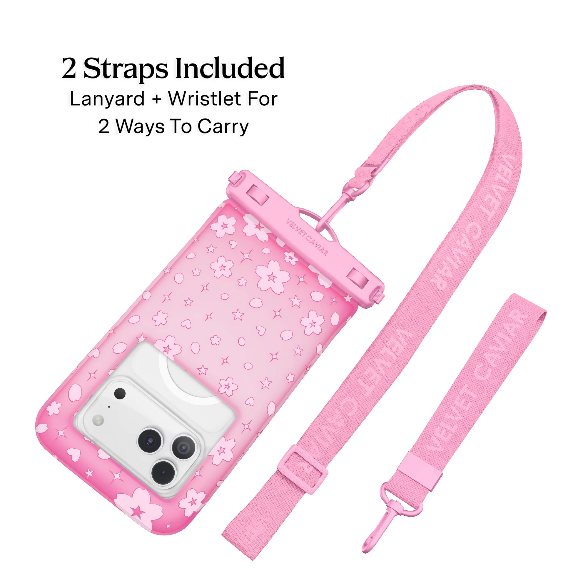 Pink Cherry Blossom Waterproof Floating Phone Pouch - Image 4