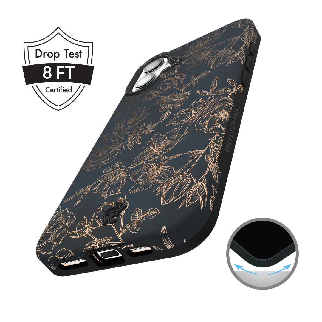 Floral Rose Gold Chrome iPhone Case - Image 168