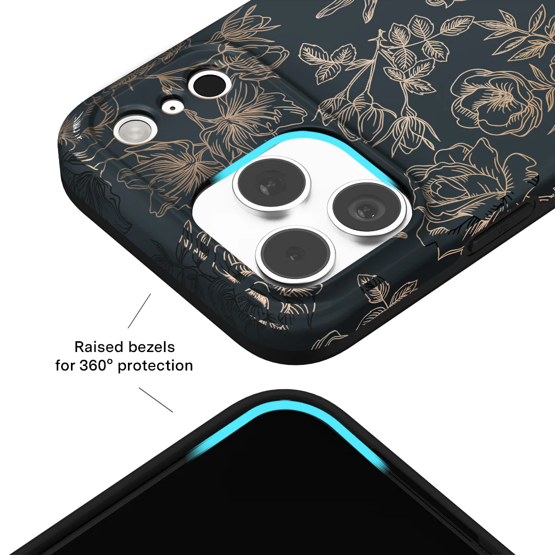 Floral Rose Gold Chrome iPhone Case - Image 177