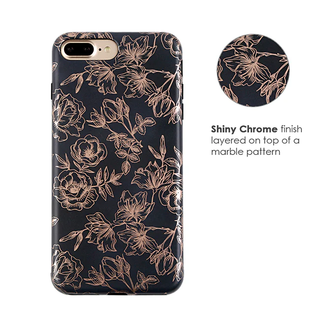 Floral Rose Gold Chrome iPhone Case - Image 30