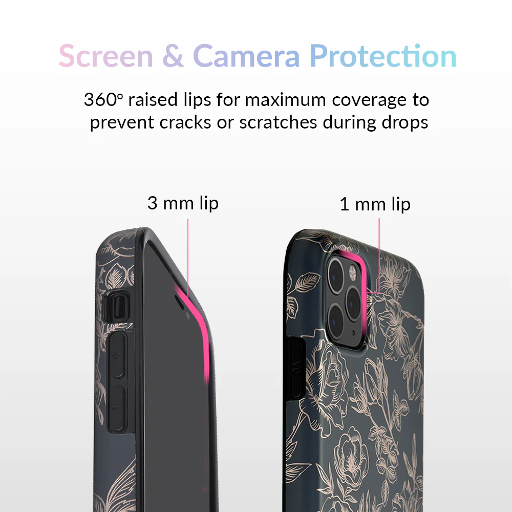 Floral Rose Gold Chrome iPhone Case - Image 63