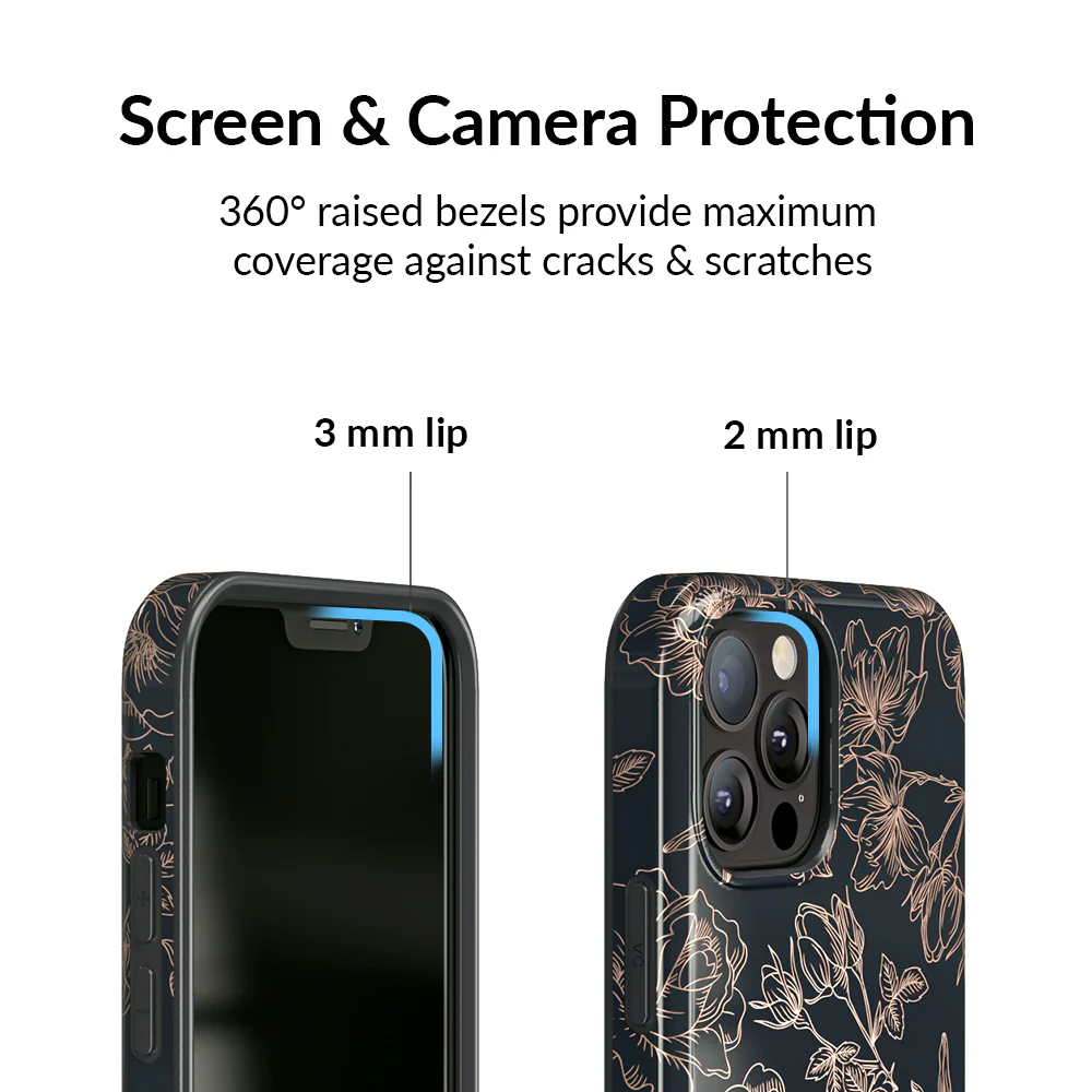 Floral Rose Gold Chrome iPhone Case - Image 68