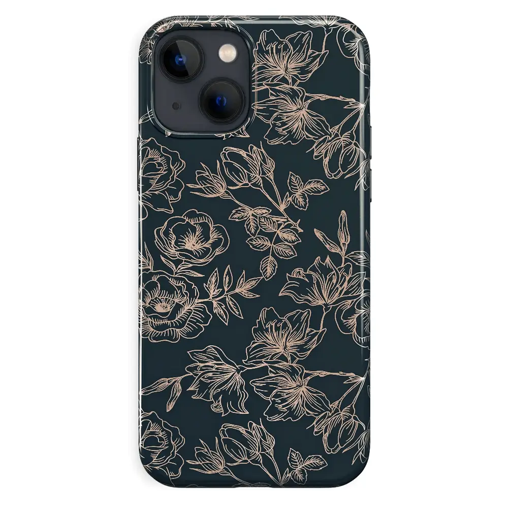 Floral Rose Gold Chrome iPhone Case - Image 87