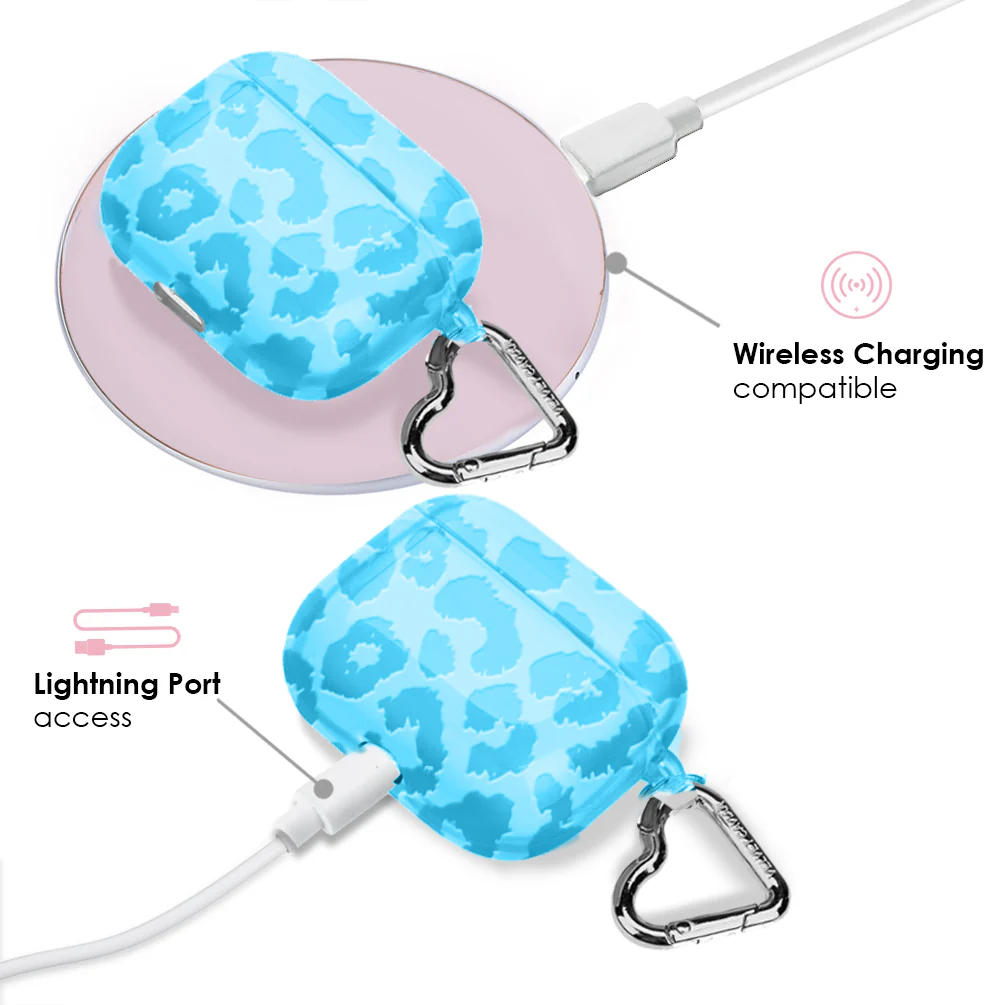 Aqua Blue Leopard AirPod Case - Image 14