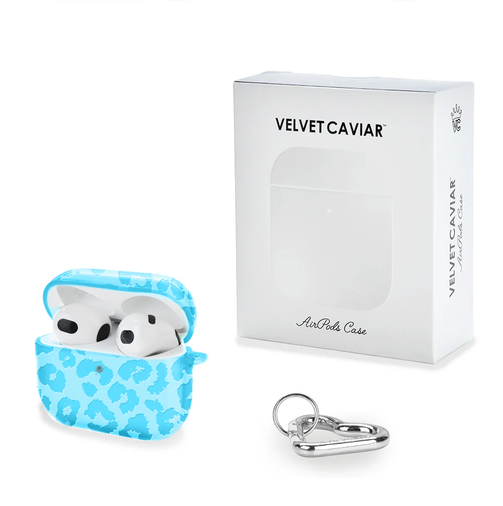 Aqua Blue Leopard AirPod Case - Image 15