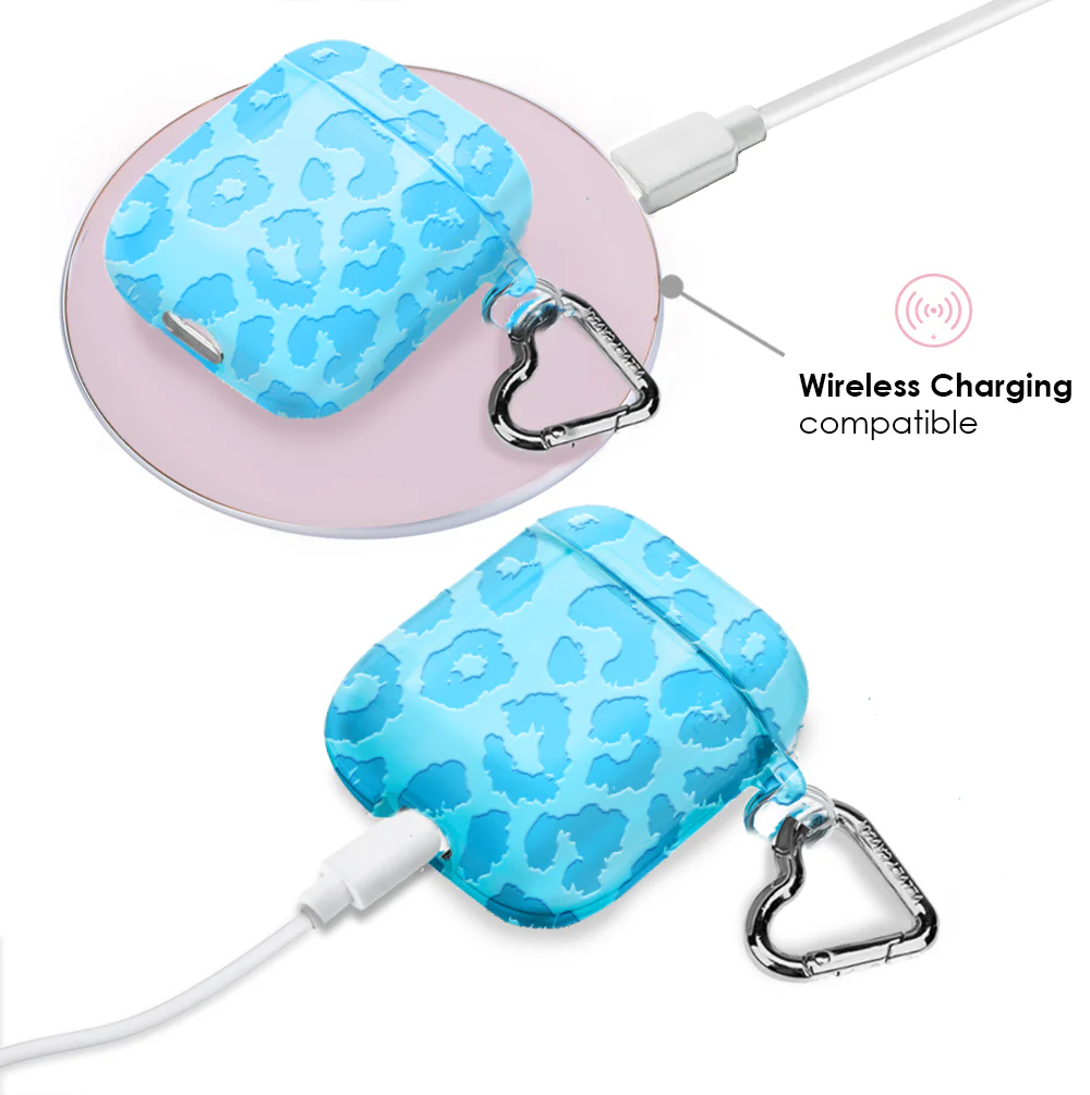 Aqua Blue Leopard AirPod Case - Image 4