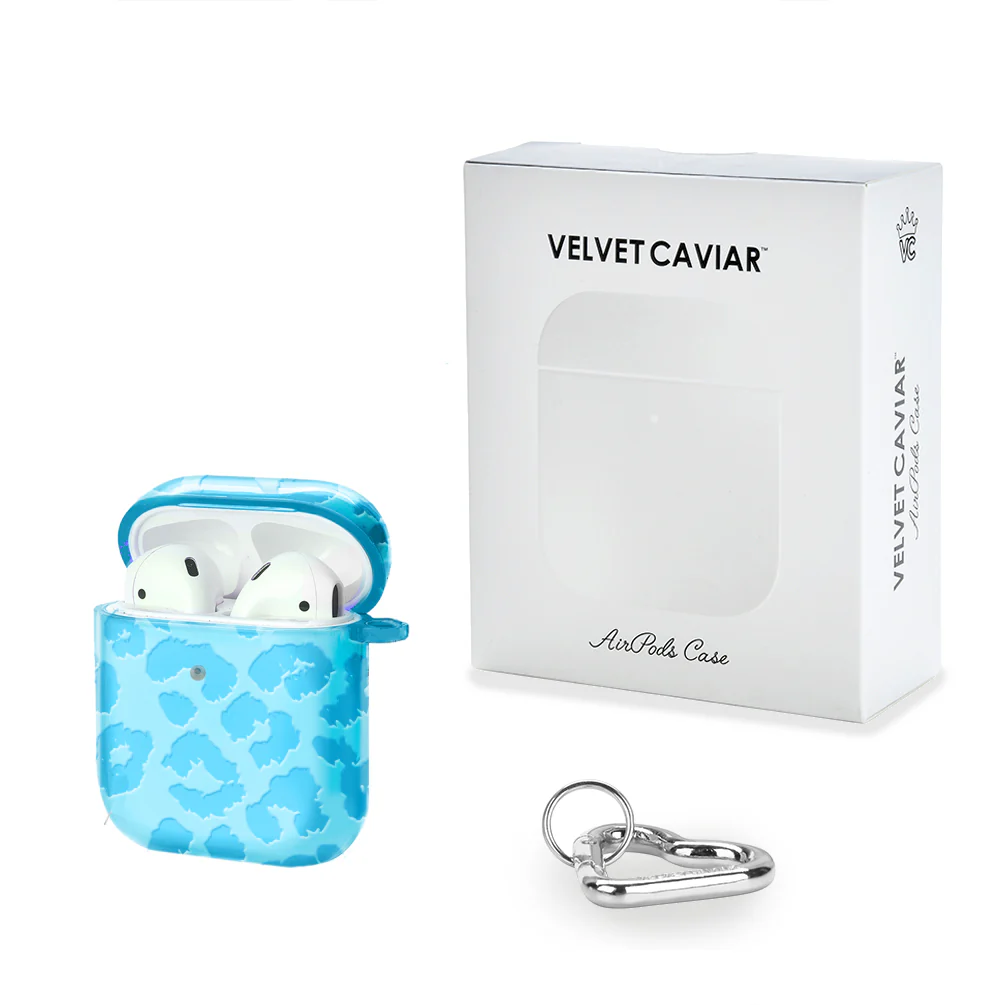 Aqua Blue Leopard AirPod Case - Image 5