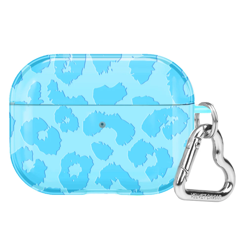 Aqua Blue Leopard AirPod Case - Image 6
