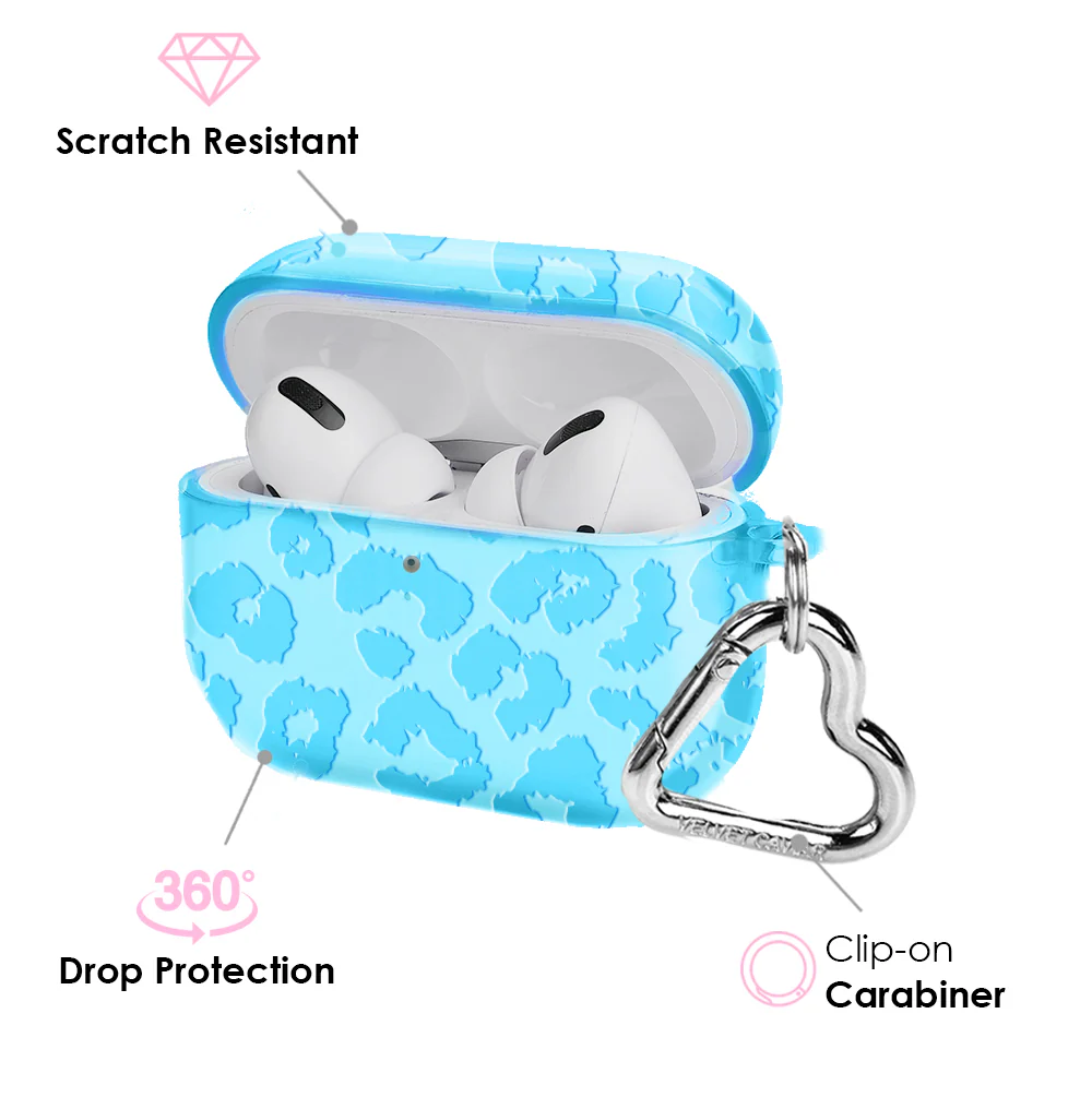 Aqua Blue Leopard AirPod Case - Image 8
