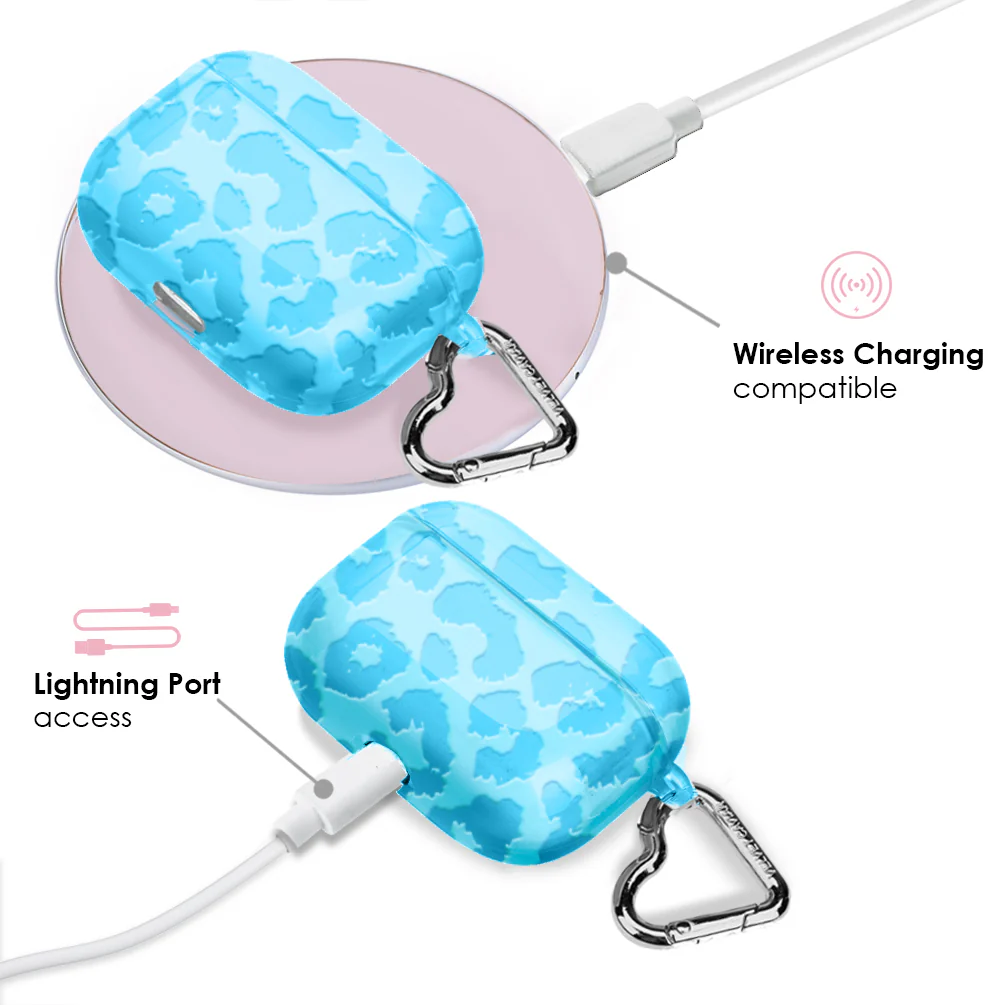 Aqua Blue Leopard AirPod Case - Image 9