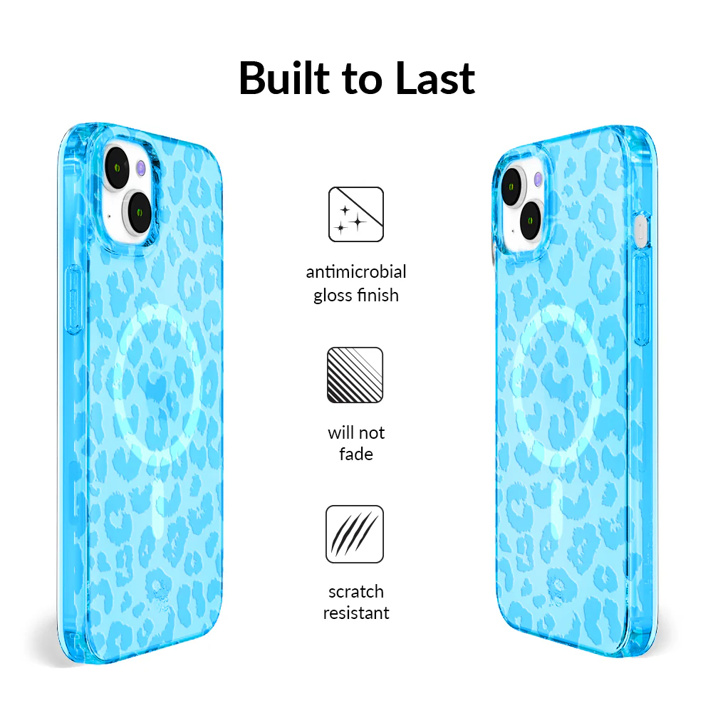 Aqua Blue Leopard iPhone Case - Image 17