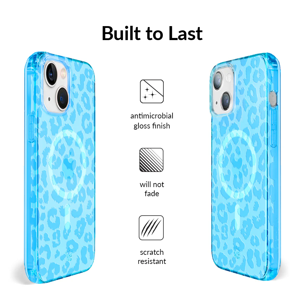 Aqua Blue Leopard iPhone Case - Image 29