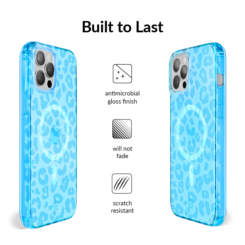 Aqua Blue Leopard iPhone Case - Image 41