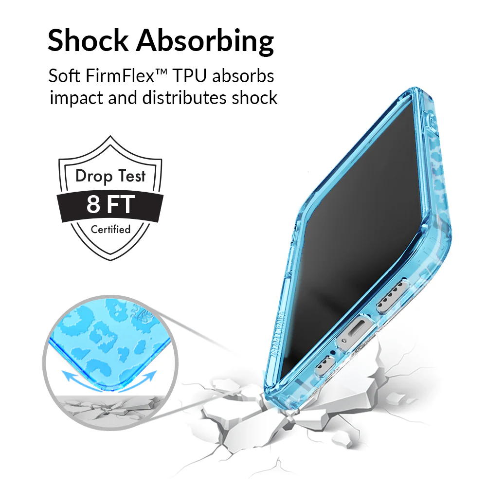 Aqua Blue Leopard iPhone Case - Image 46