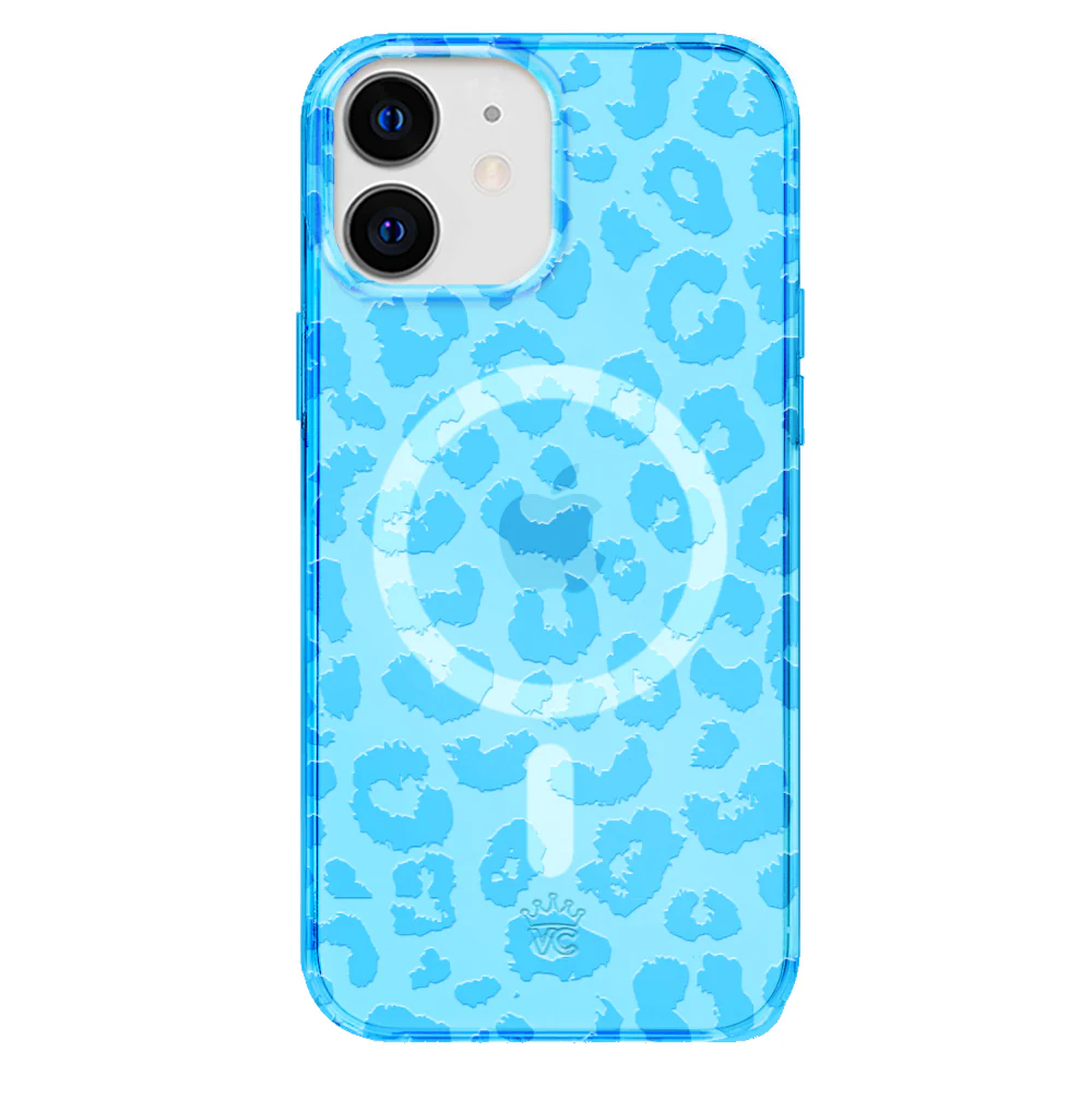 Aqua Blue Leopard iPhone Case - Image 49