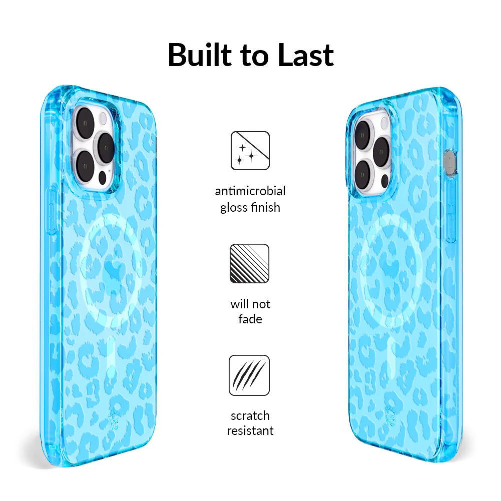 Aqua Blue Leopard iPhone Case - Image 5