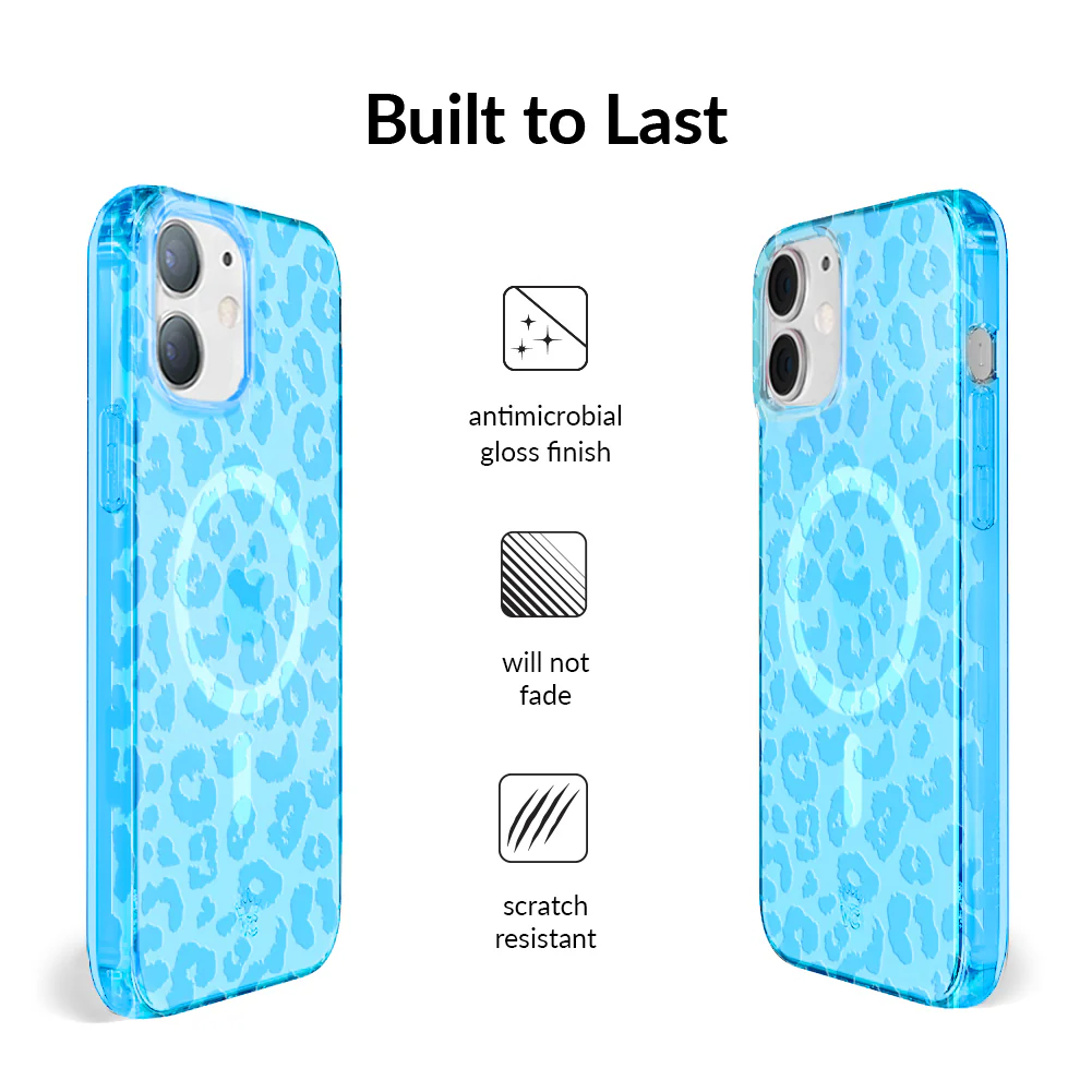 Aqua Blue Leopard iPhone Case - Image 53