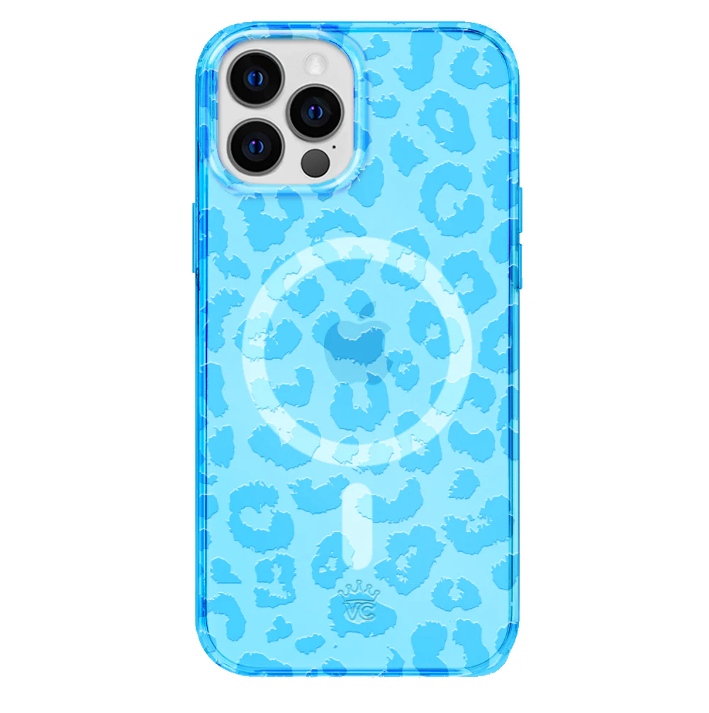 Aqua Blue Leopard iPhone Case - Image 67