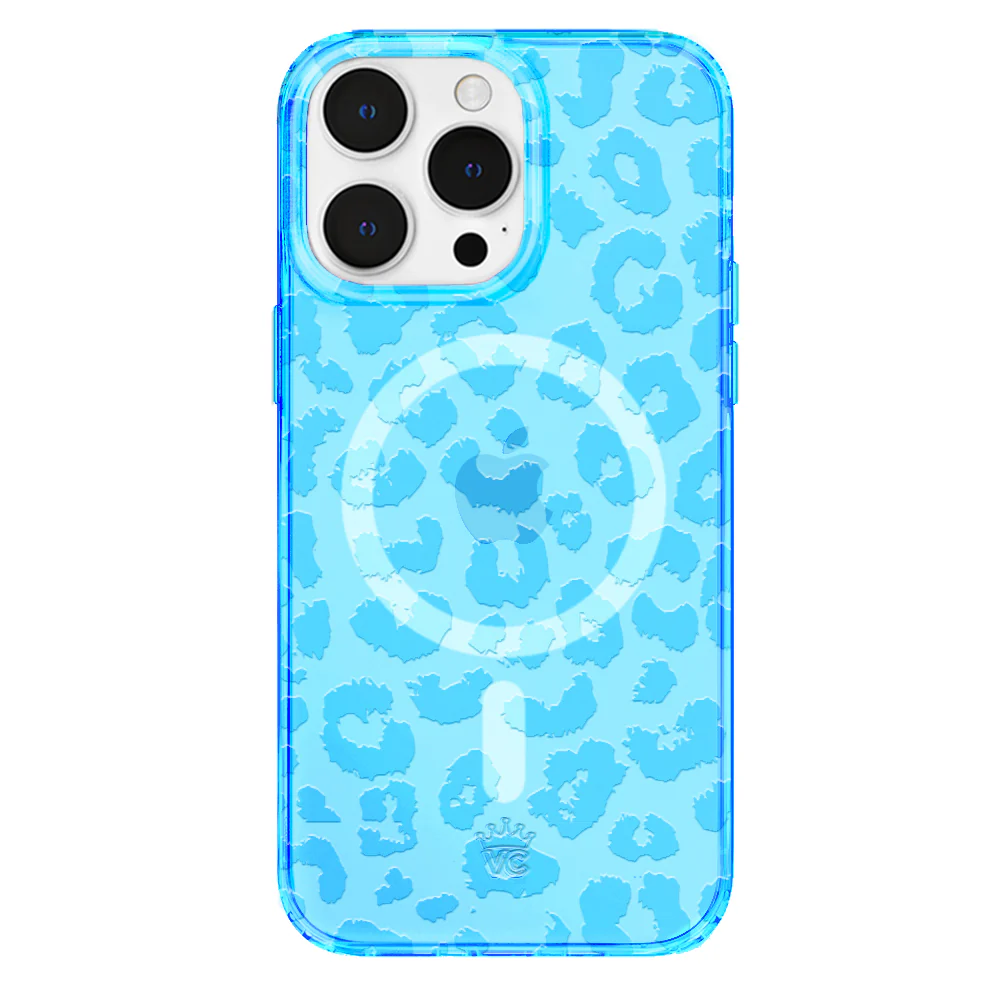 Aqua Blue Leopard iPhone Case - Image 7