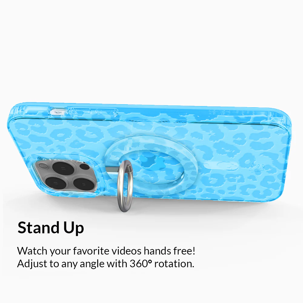Aqua Blue Leopard MagSafe Grip Ring - Image 5