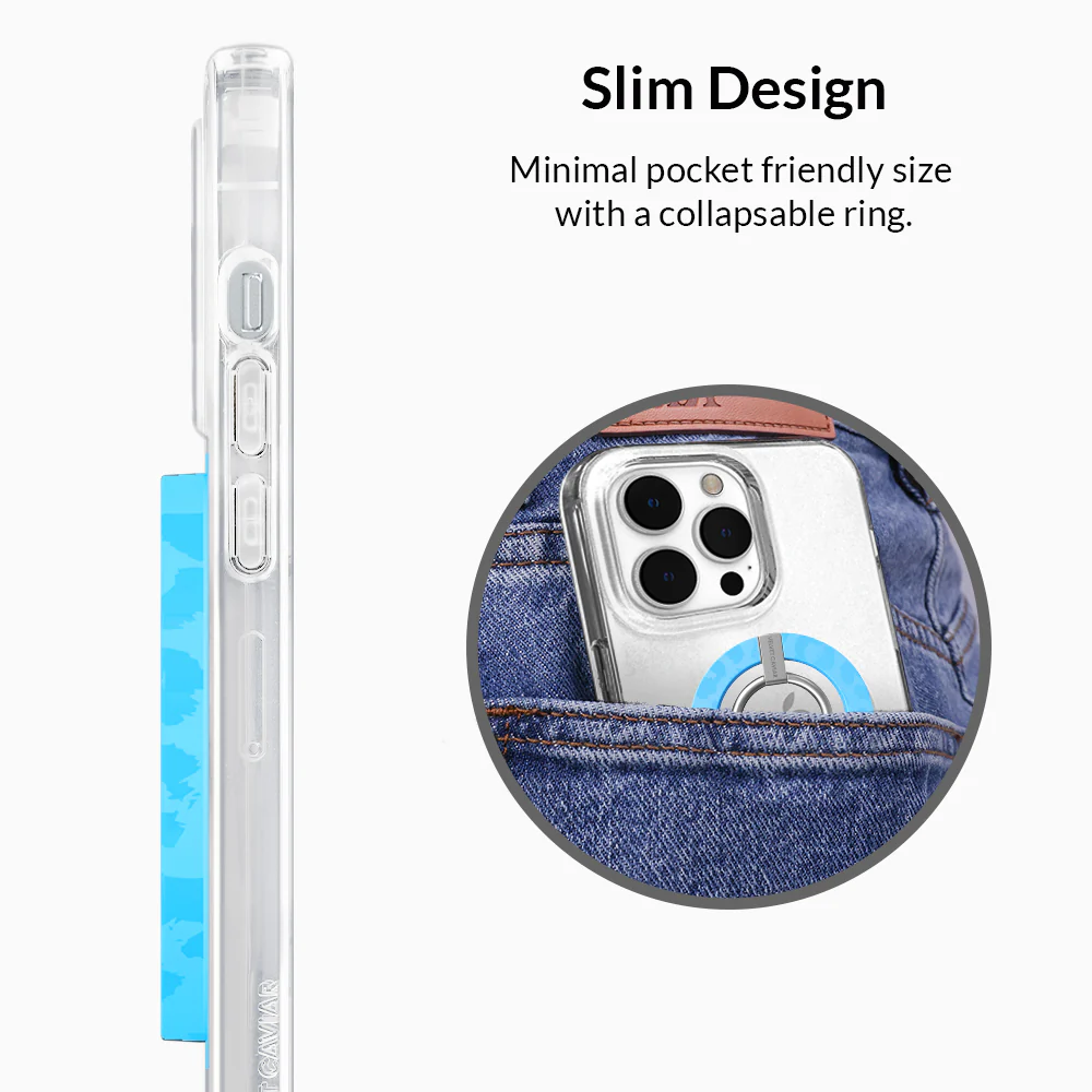 Aqua Blue Leopard MagSafe Grip Ring - Image 6