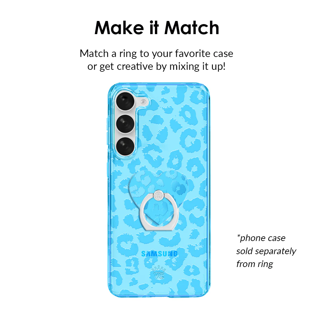 Aqua Blue Leopard Phone Ring - Image 2