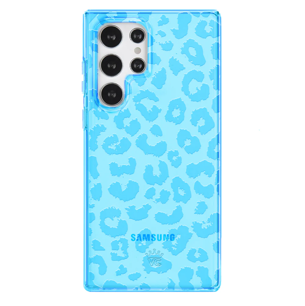 Aqua Blue Leopard Samsung Case - Image 11