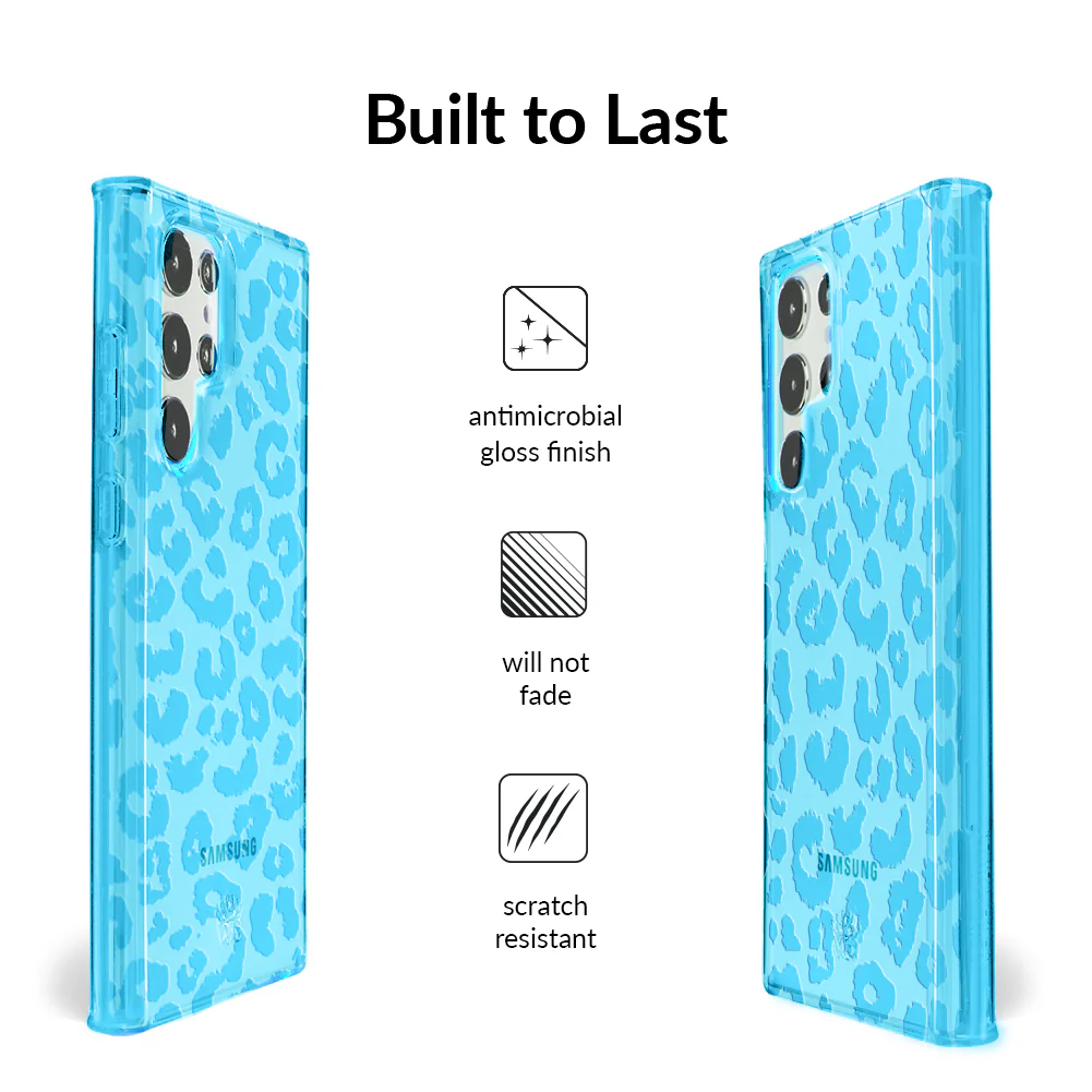 Aqua Blue Leopard Samsung Case - Image 13