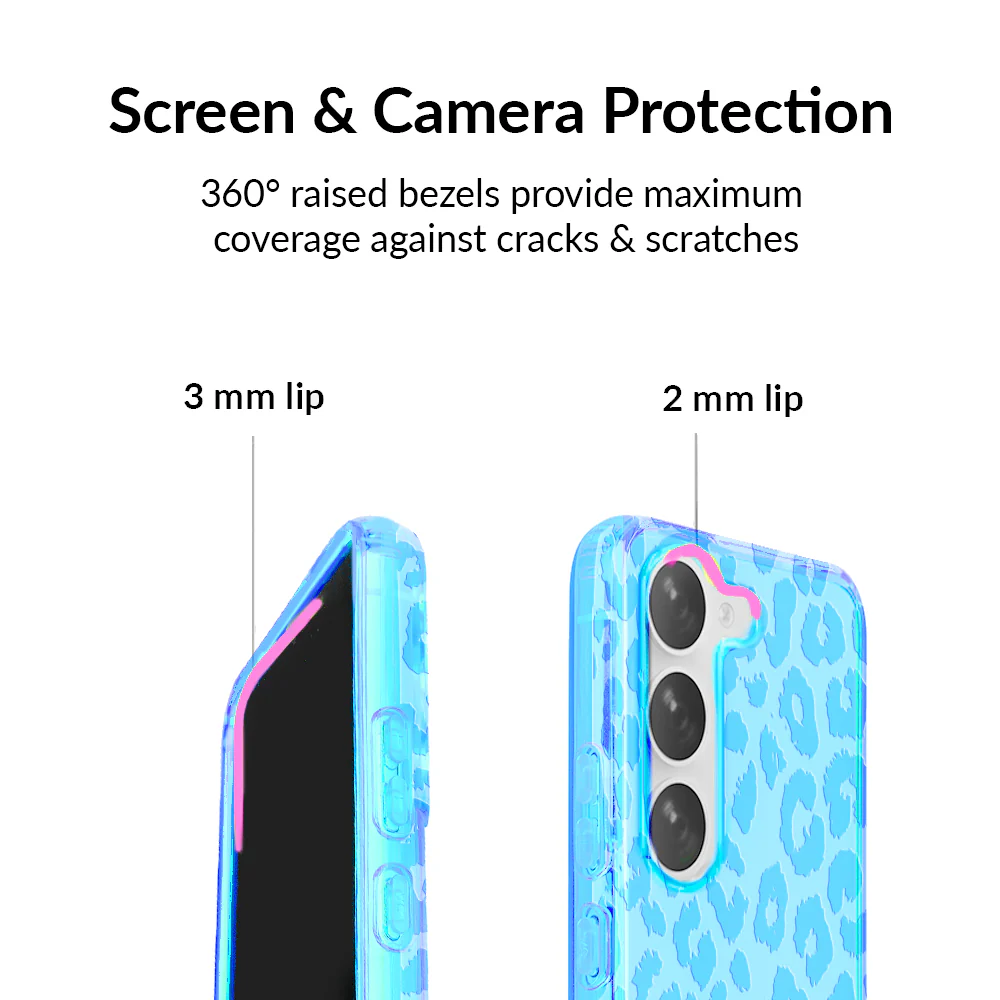 Aqua Blue Leopard Samsung Case - Image 2