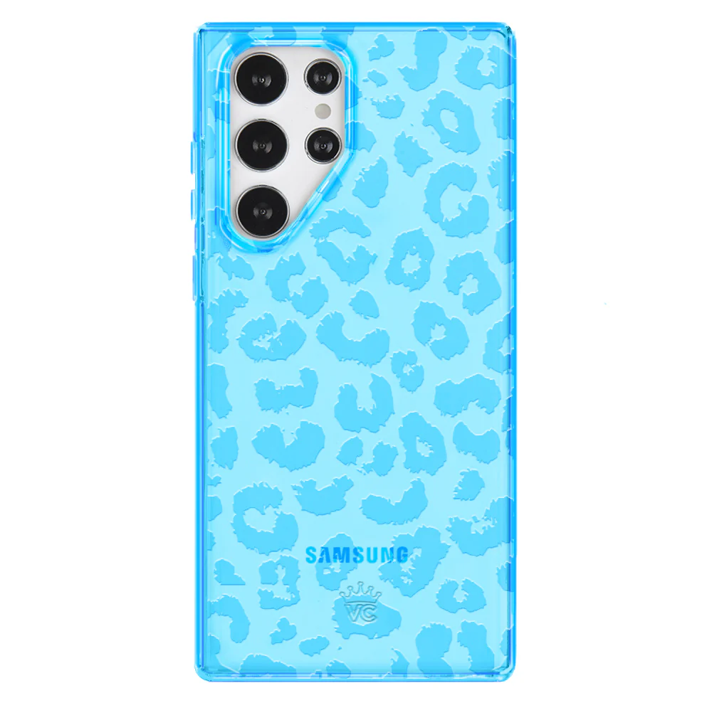Aqua Blue Leopard Samsung Case - Image 26