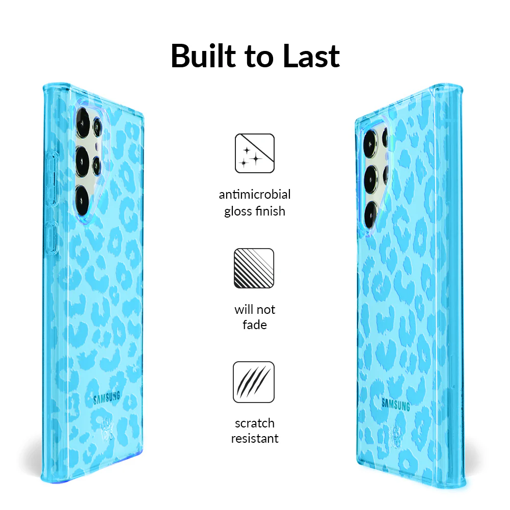 Aqua Blue Leopard Samsung Case - Image 28