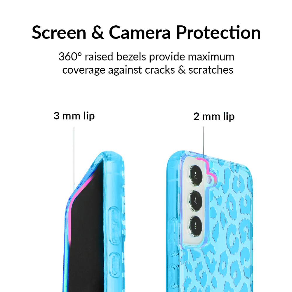 Aqua Blue Leopard Samsung Case - Image 32
