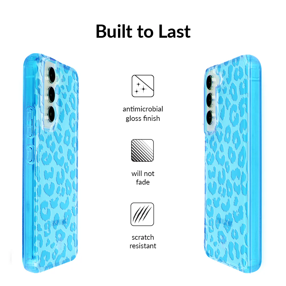 Aqua Blue Leopard Samsung Case - Image 38