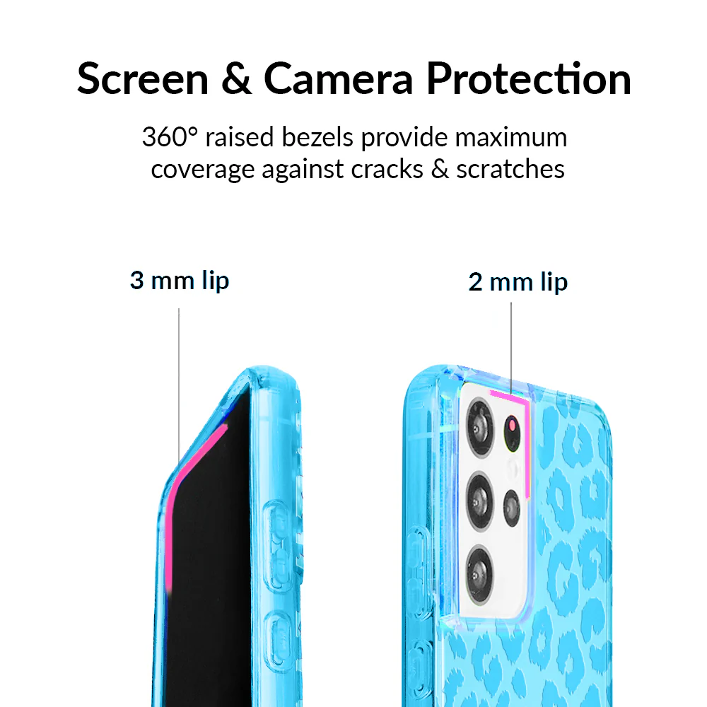 Aqua Blue Leopard Samsung Case - Image 42