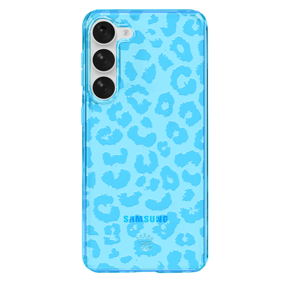 Aqua Blue Leopard Samsung Case - Image 6