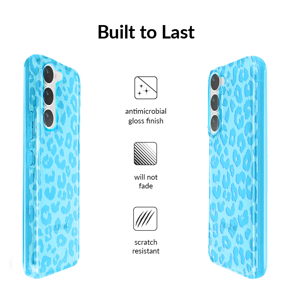 Aqua Blue Leopard Samsung Case - Image 8