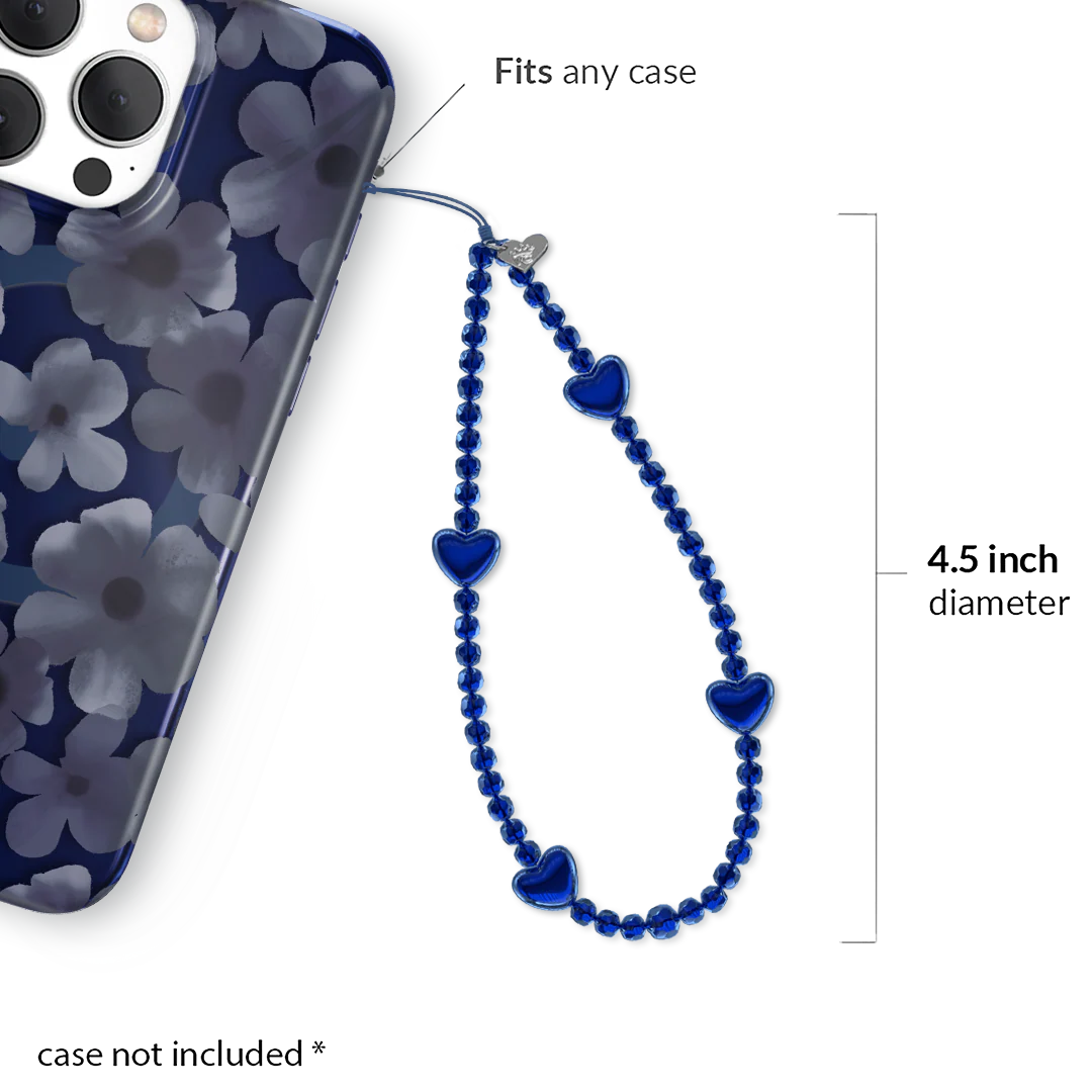 Clear Blue Heart Phone Charm - Image 2