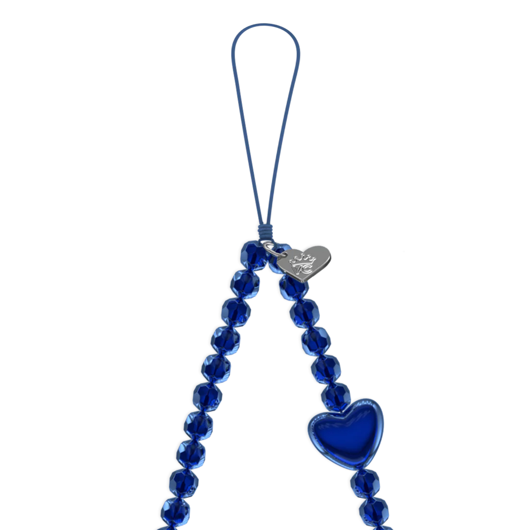 Clear Blue Heart Phone Charm - Image 3
