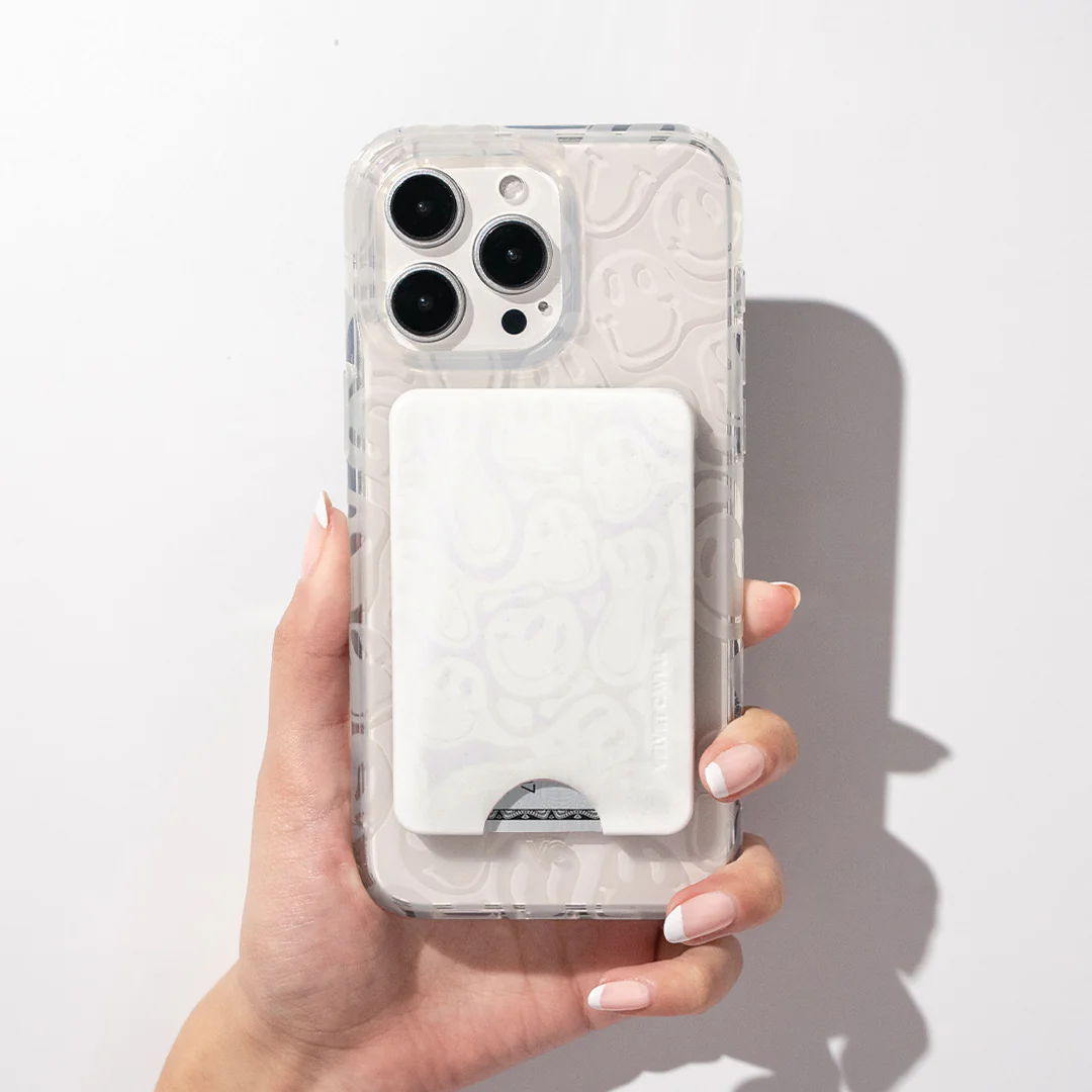 Clear Frosted Smiley MagSafe Wallet - Image 2