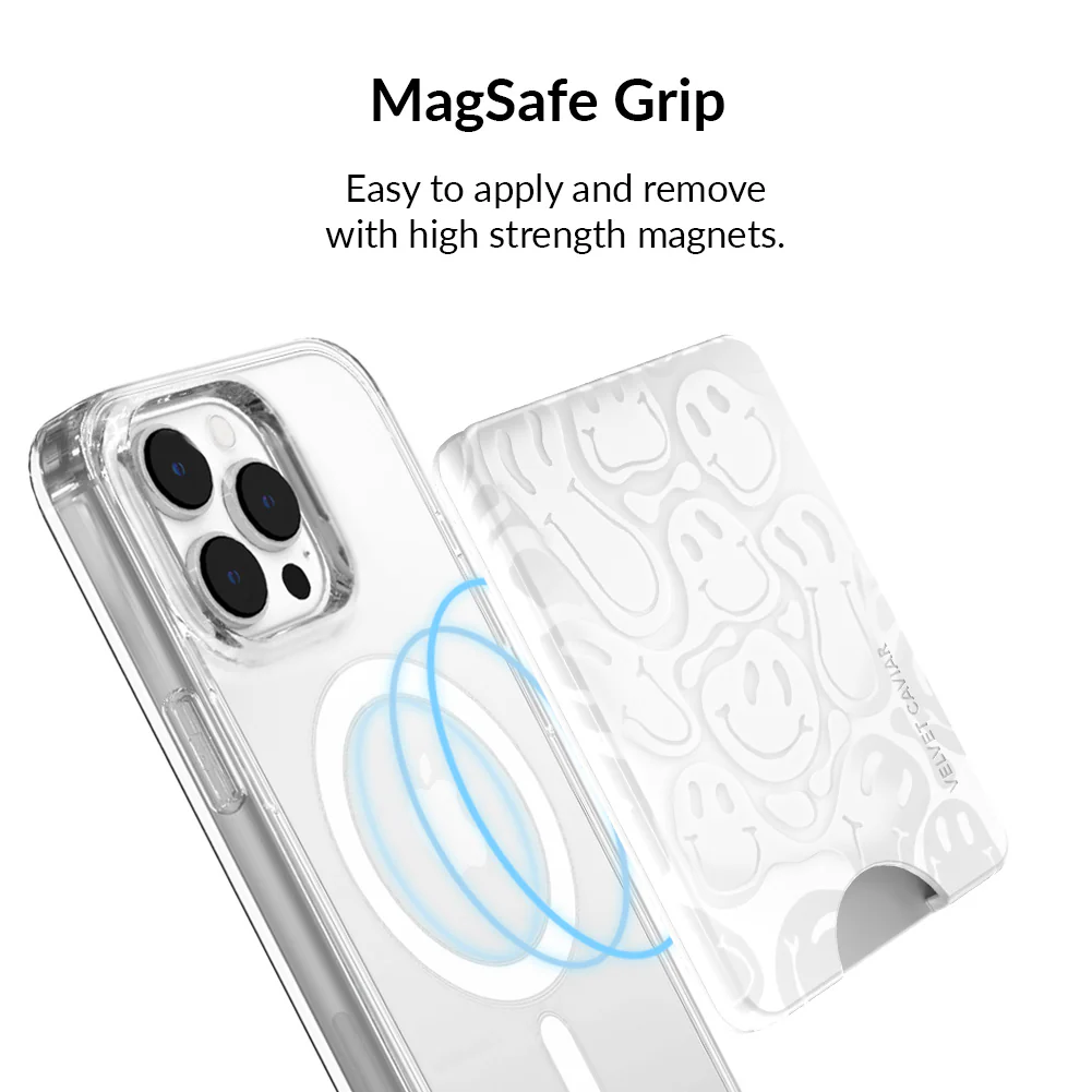Clear Frosted Smiley MagSafe Wallet - Image 4