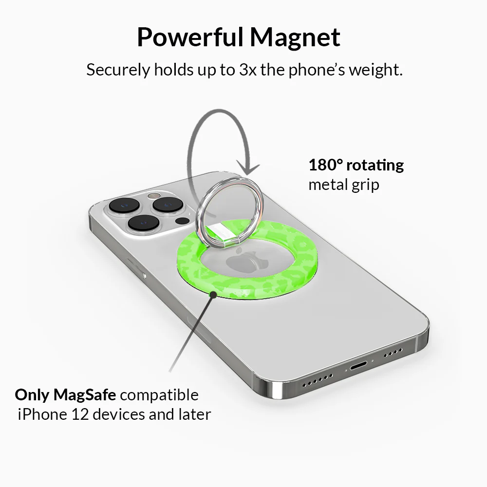 Key Lime Leopard MagSafe Grip Ring - Image 4