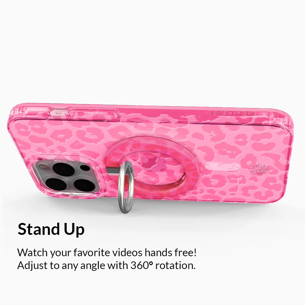 Candy Pink Leopard MagSafe Grip Ring - Image 5