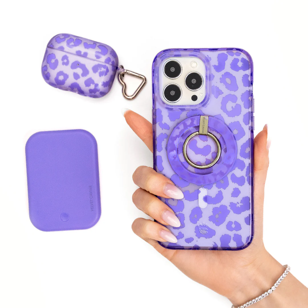 Electric Purple Leopard AirPod Case - Image 7