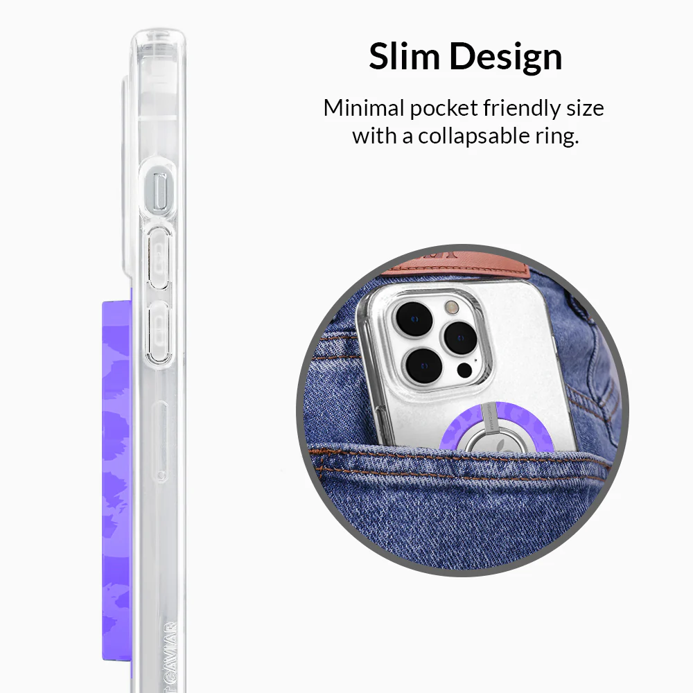 Electric Purple Leopard MagSafe Grip Ring - Image 6
