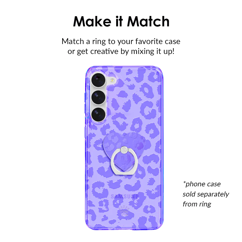 Electric Purple Leopard Phone Ring - Image 2