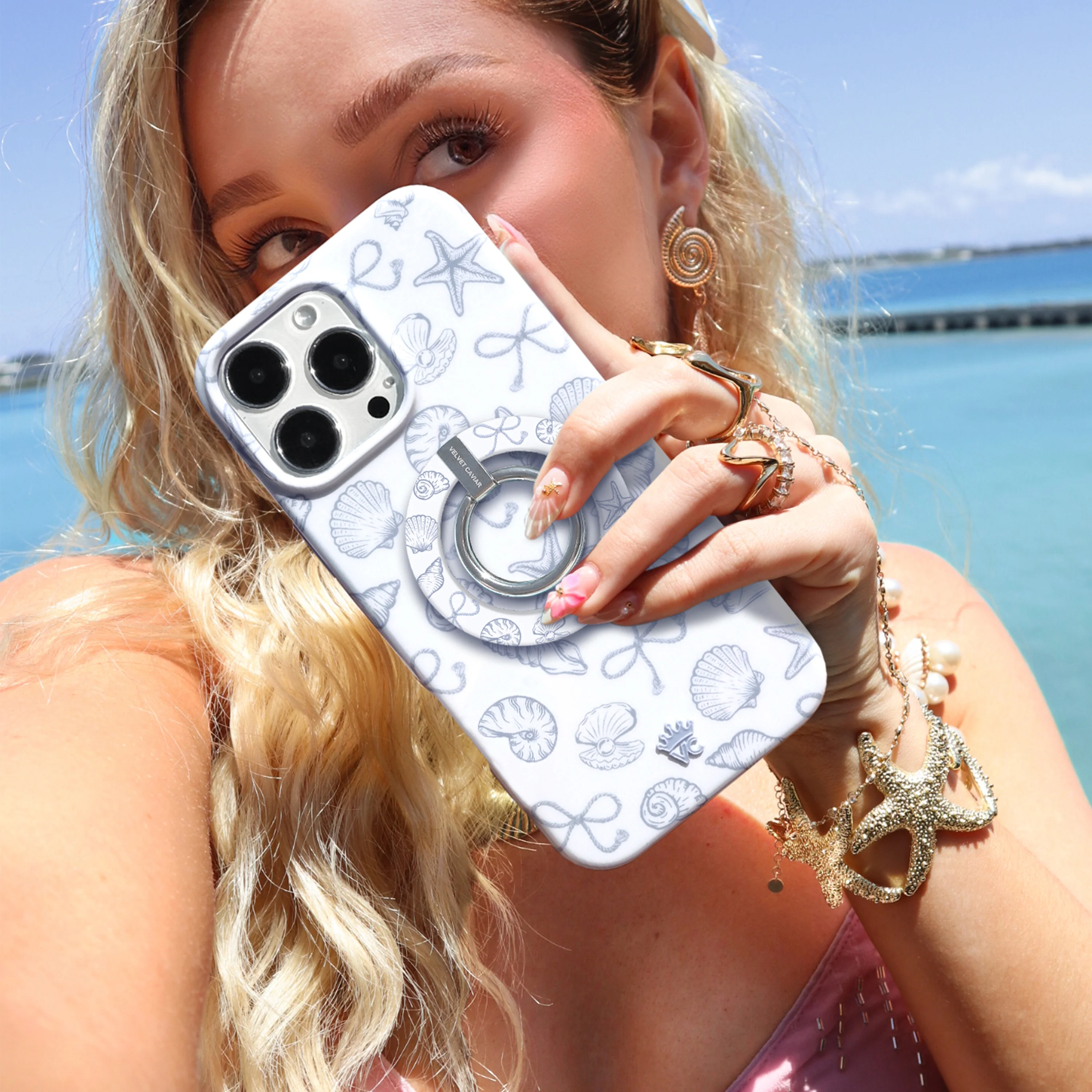 Coastal Seashells MagSafe Grip Ring - Image 2