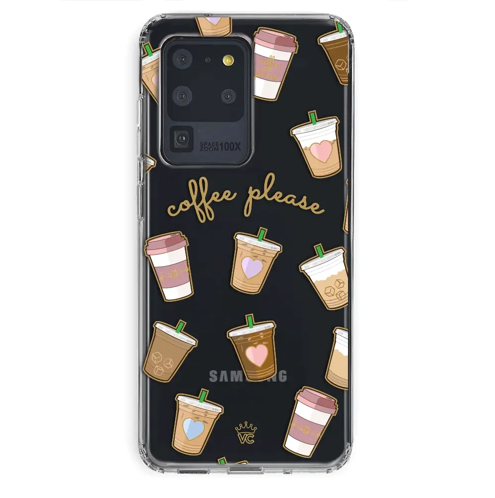 Coffee First Clear Samsung Galaxy Case - Image 34
